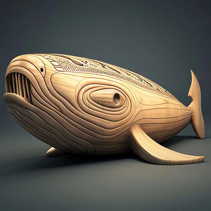 3D model The Fifty  two  hertz whale famous animal (STL)